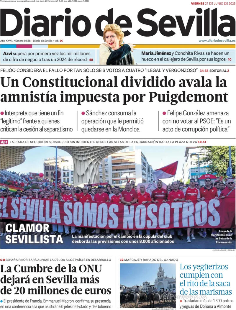 Portada La Voz de Galicia 2025-06-27