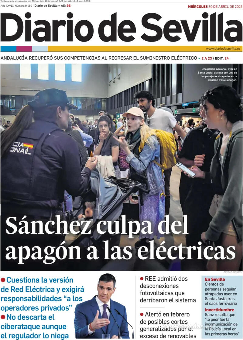 Portada La Voz de Galicia 2025-04-30