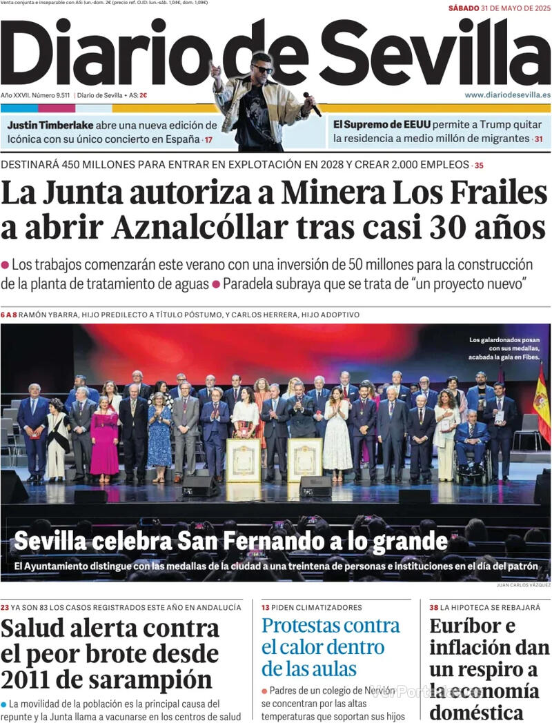 Portada La Voz de Galicia 2025-05-31
