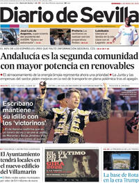Portada periódico Diario de Sevilla