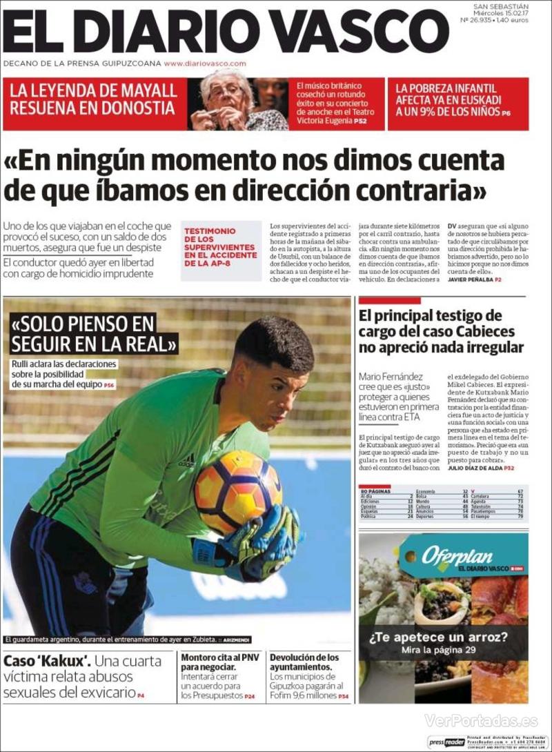 Portada La Verdad 2017-02-15
