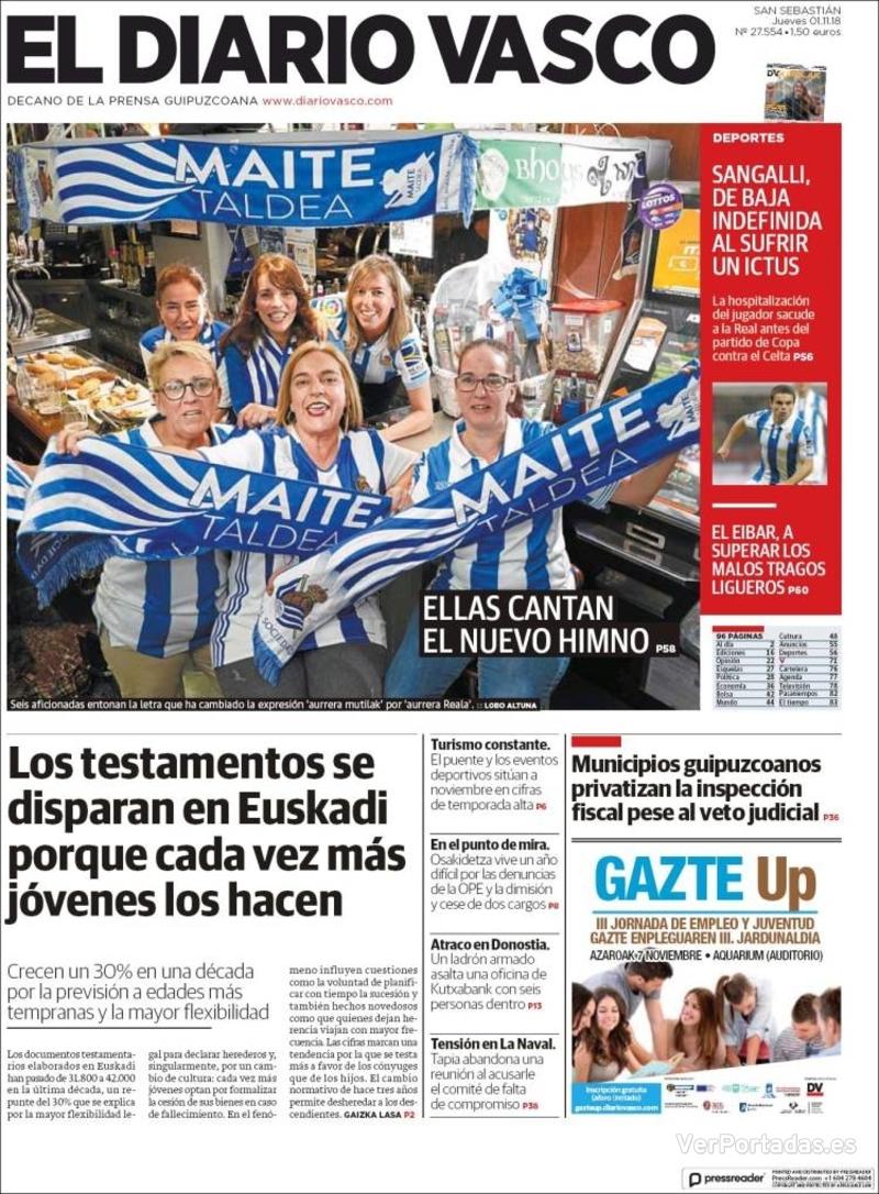Portada La Verdad 2018-11-01