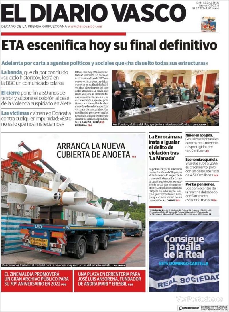 Portada La Verdad 2018-05-03