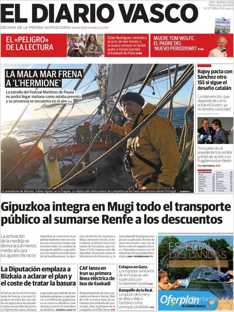 Portada La Verdad 2018-05-16