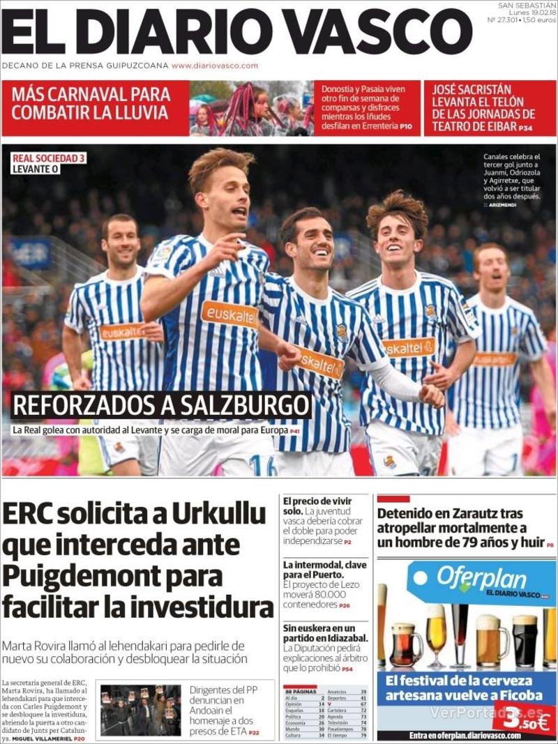 Portada La Verdad 2018-02-19
