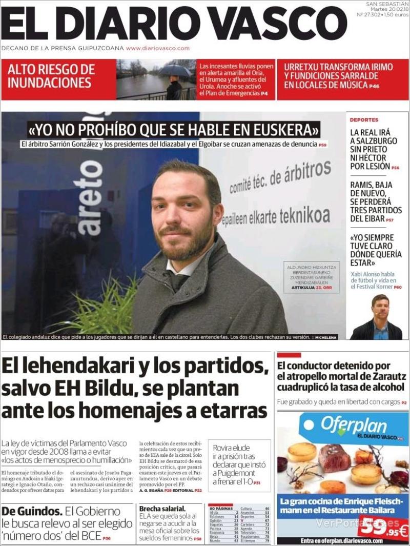 Portada La Verdad 2018-02-20