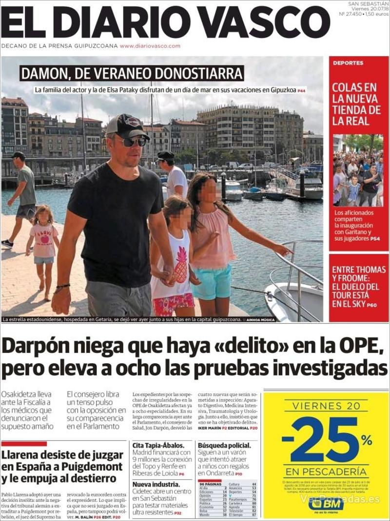 Portada La Verdad 2018-07-20