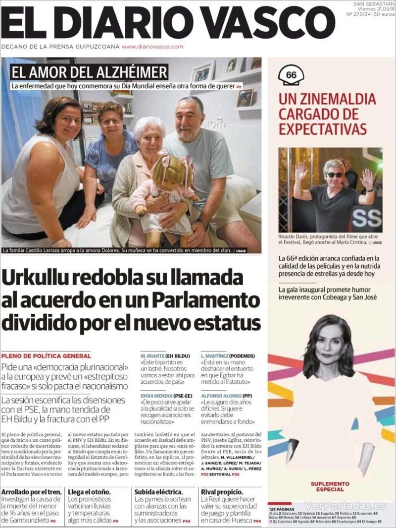 Portada La Verdad 2018-09-21