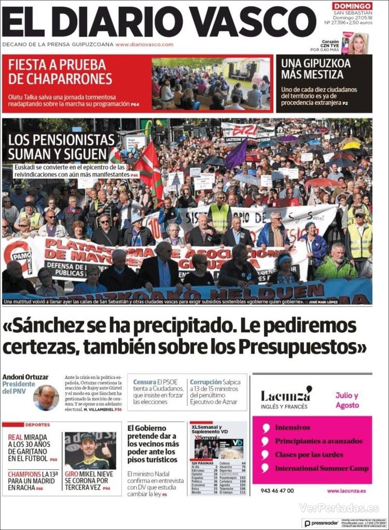 Portada La Verdad 2018-05-27