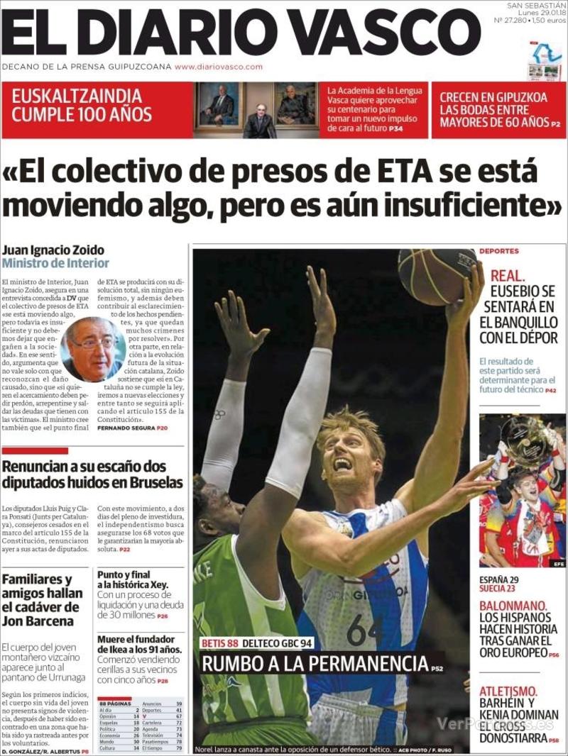 Portada La Verdad 2018-01-29