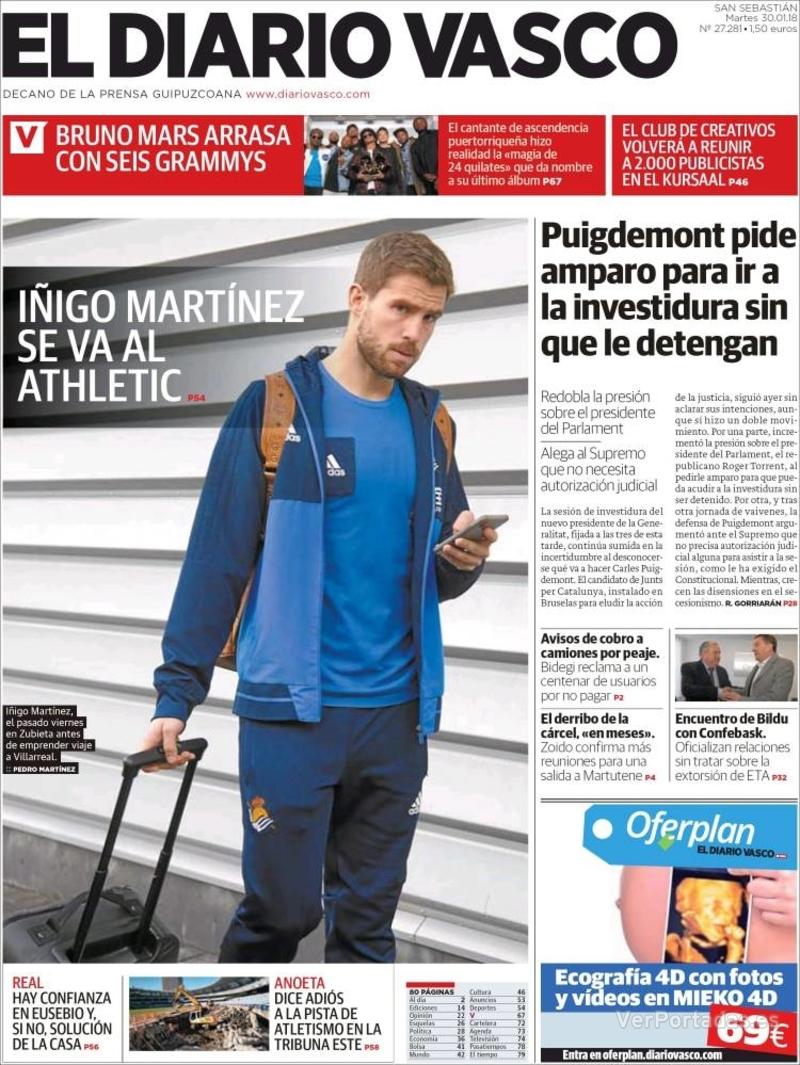 Portada La Verdad 2018-01-30