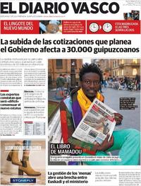 Portada El Diario Vasco 2018-10-27
