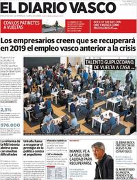 Portada El Diario Vasco 2018-12-28