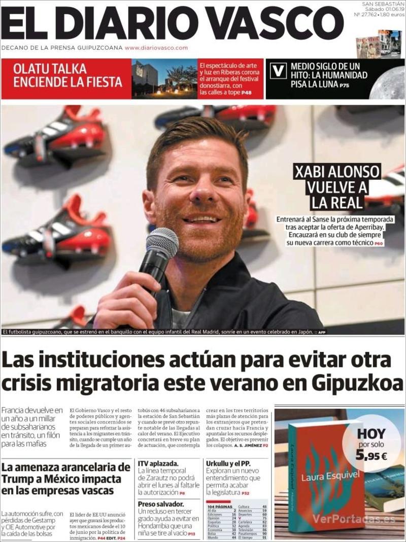 Portada El Diario Vasco 2019-06-02