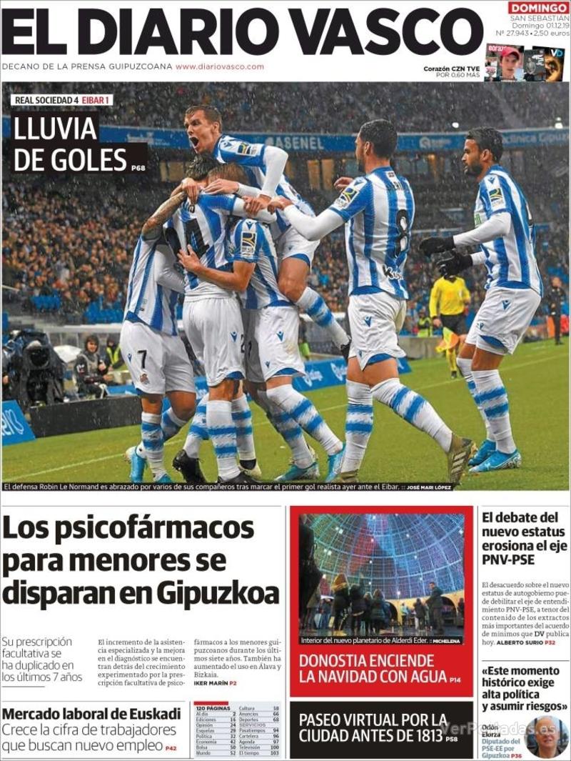 Portada El Diario Vasco 2019-12-02