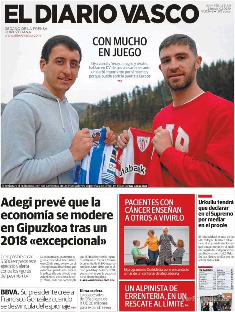 Portada El Diario Vasco 2019-02-03