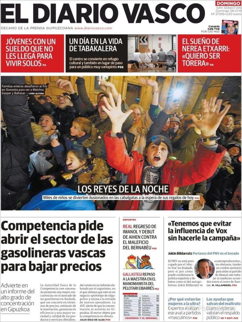 Portada El Diario Vasco 2019-01-07