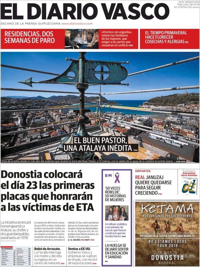 Portada El Diario Vasco 2019-03-07