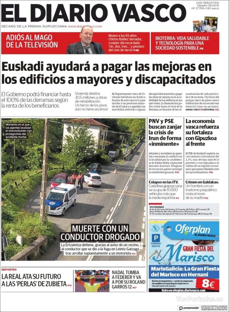 Portada El Diario Vasco 2019-06-09