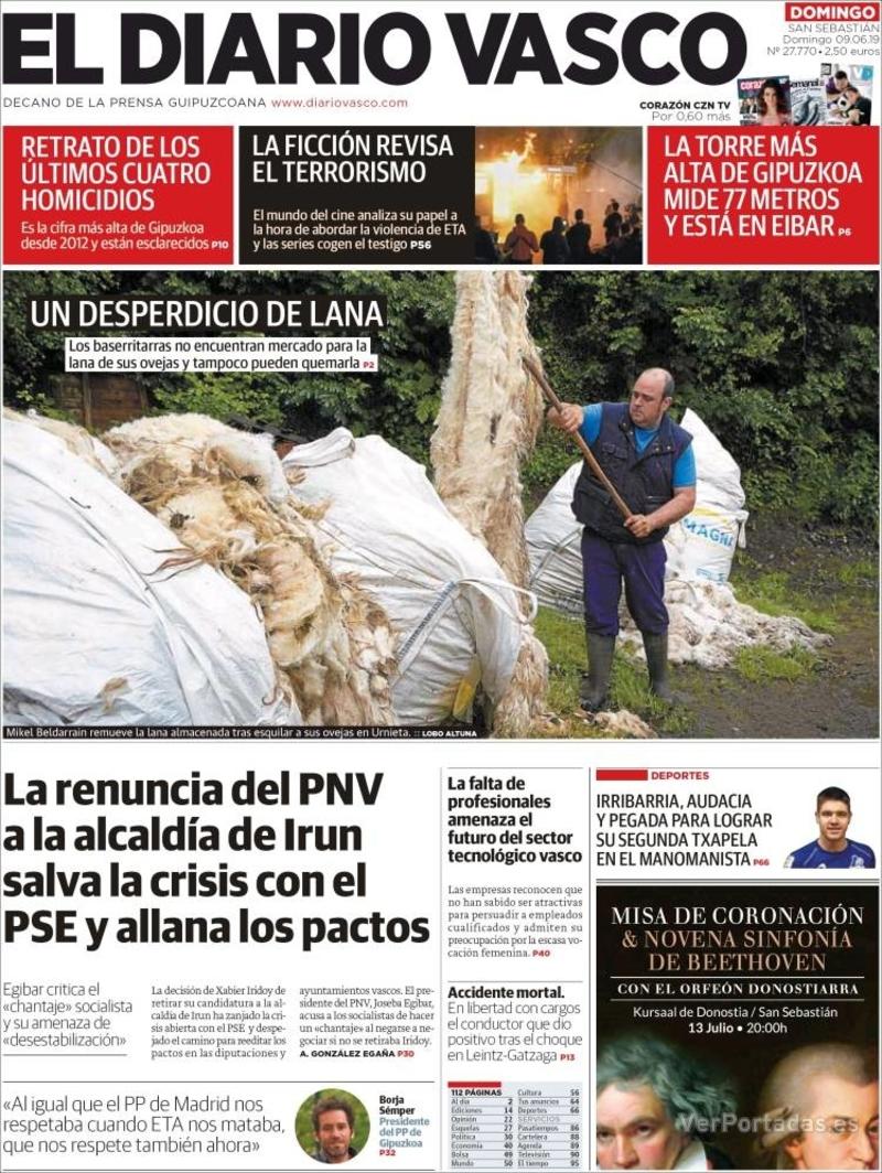 Portada El Diario Vasco 2019-06-10