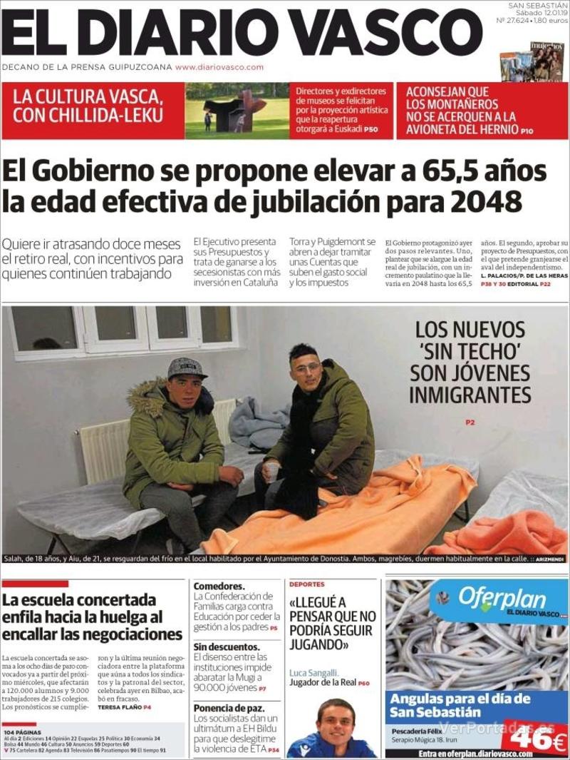 Portada El Diario Vasco 2019-01-13
