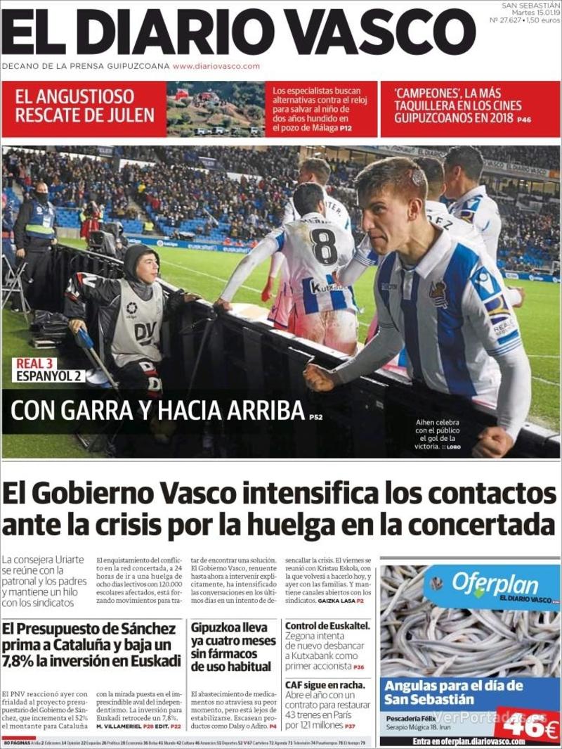 Portada El Diario Vasco 2019-01-16