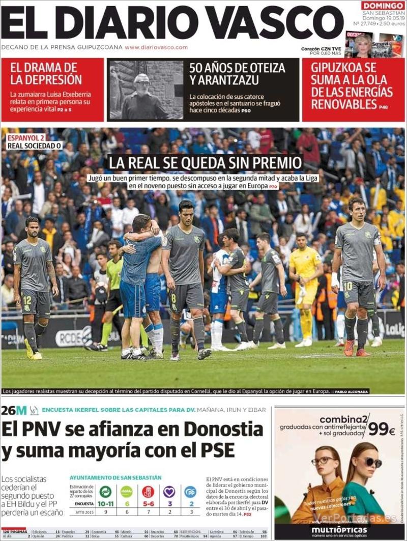 Portada El Diario Vasco 2019-05-20