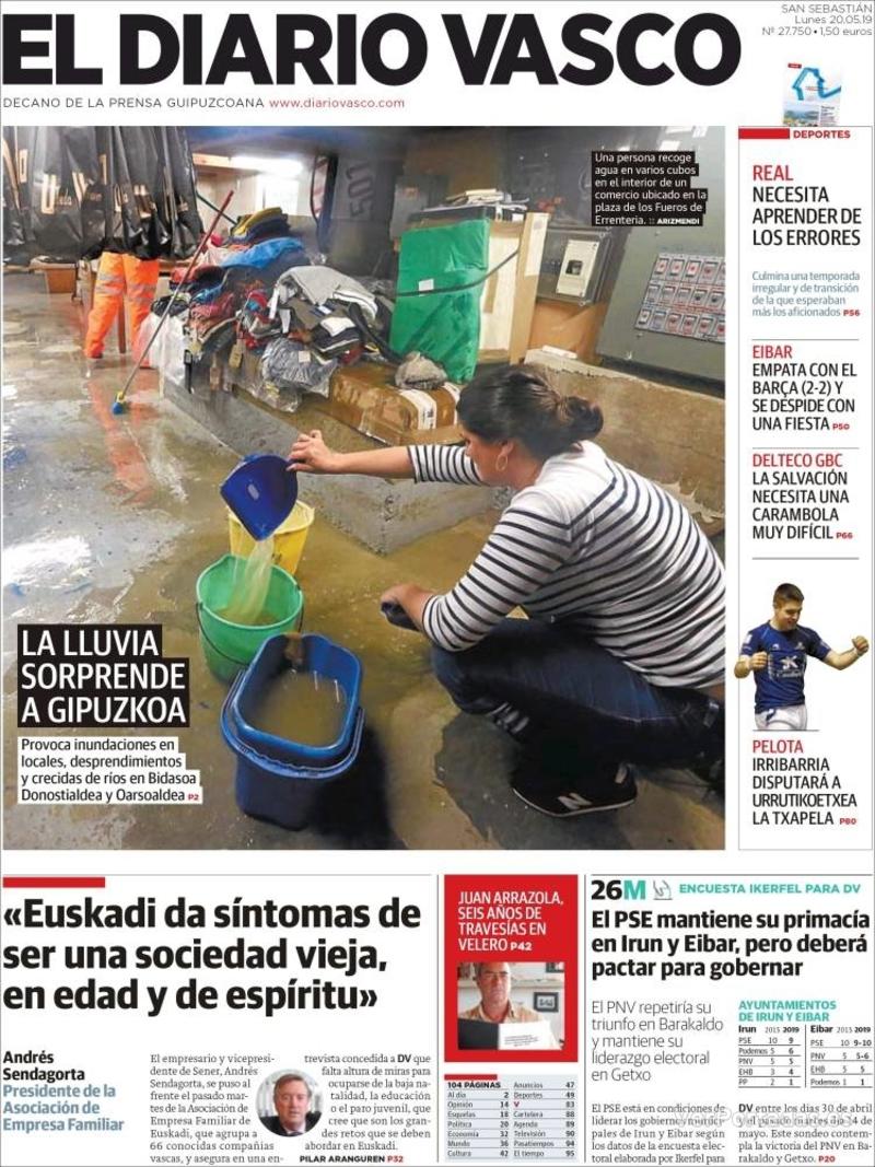 Portada El Diario Vasco 2019-05-21