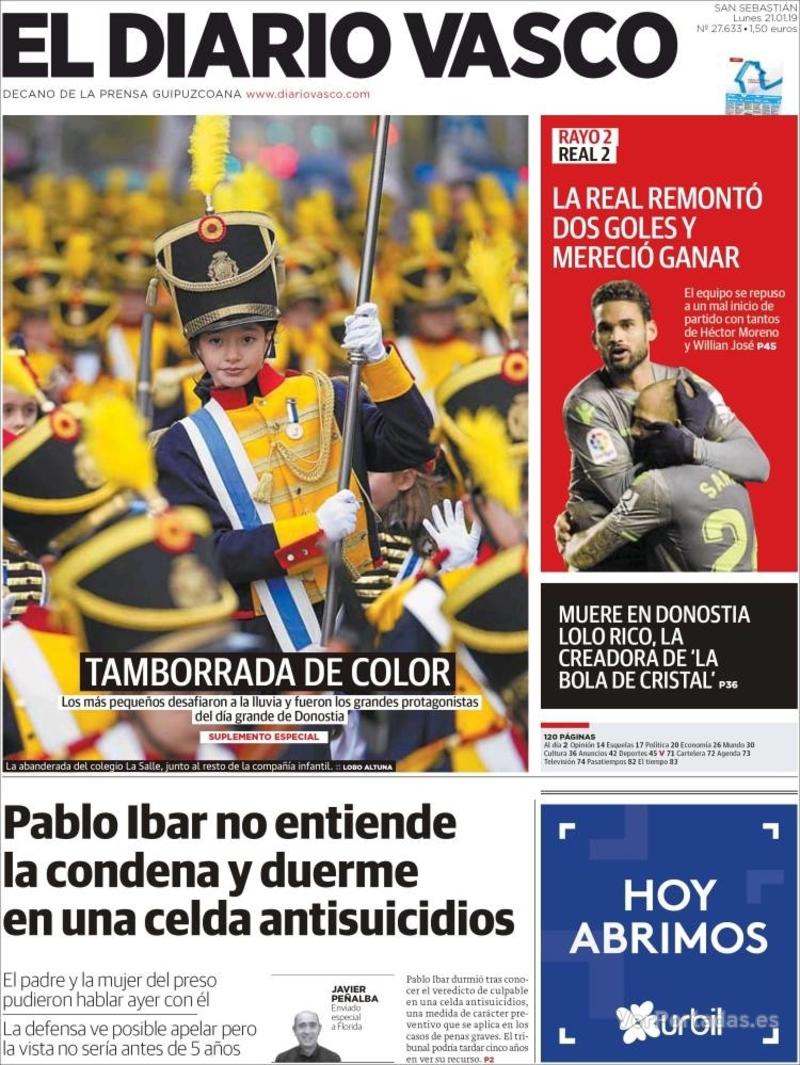 Portada El Diario Vasco 2019-01-22