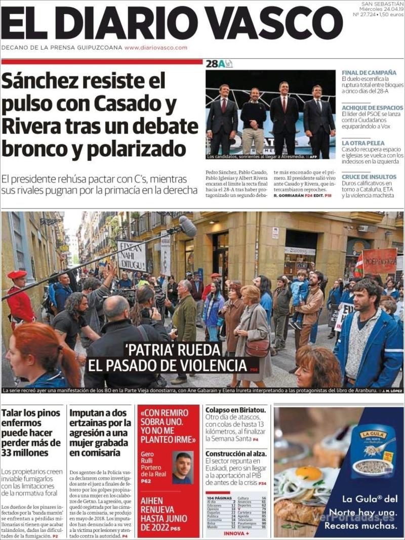 Portada El Diario Vasco 2019-04-25