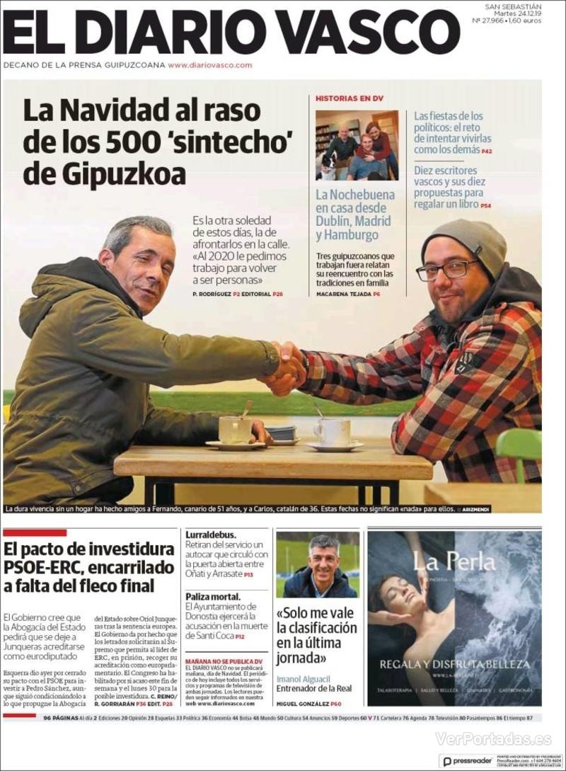 Portada El Diario Vasco 2019-12-26