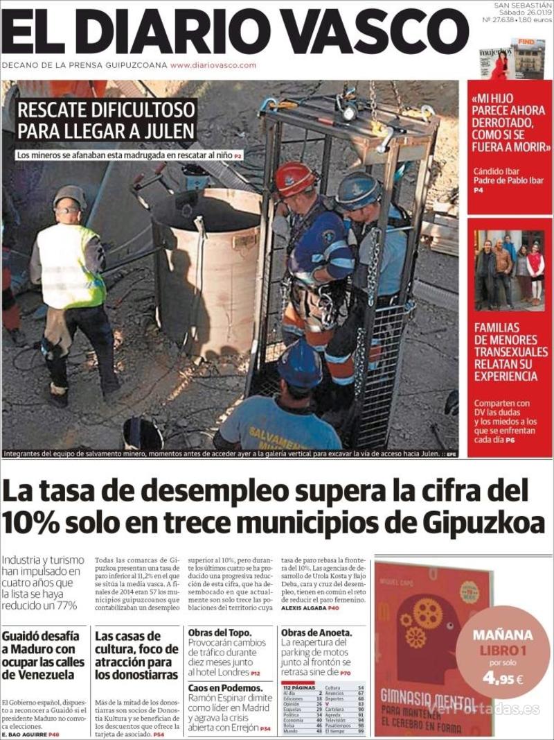 Portada El Diario Vasco 2019-01-27