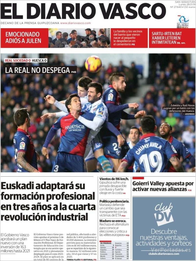 Portada El Diario Vasco 2019-01-29