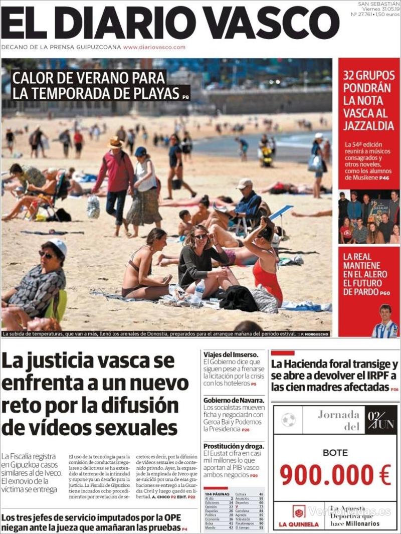 Portada El Diario Vasco 2019-06-01