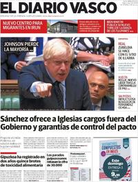 Portada El Diario Vasco 2019-09-04