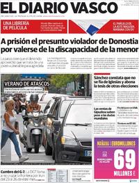 Portada El Diario Vasco 2019-08-08