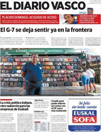 Portada El Diario Vasco 2019-08-14