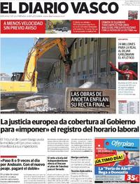 Portada El Diario Vasco 2019-05-15