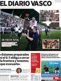 Portada El Diario Vasco 2019-08-16