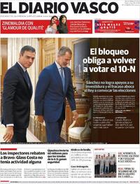 Portada El Diario Vasco 2019-09-18
