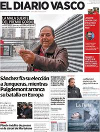 Portada El Diario Vasco 2019-12-21