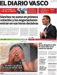 Portada El Diario Vasco 2019-07-24