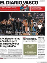 Portada El Diario Vasco 2019-11-29