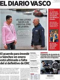 Portada El Diario Vasco 2019-12-30
