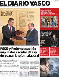Portada El Diario Vasco 2019-12-31