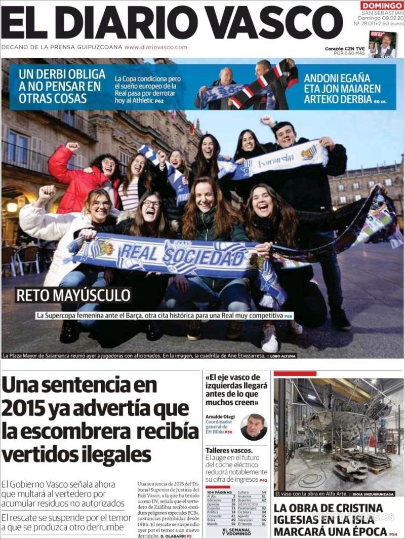Portada El Diario Vasco 2020-02-10