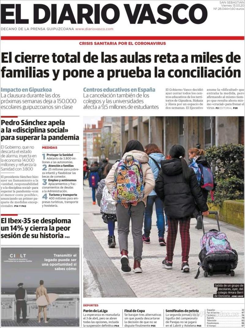 Portada La Verdad 2020-03-13