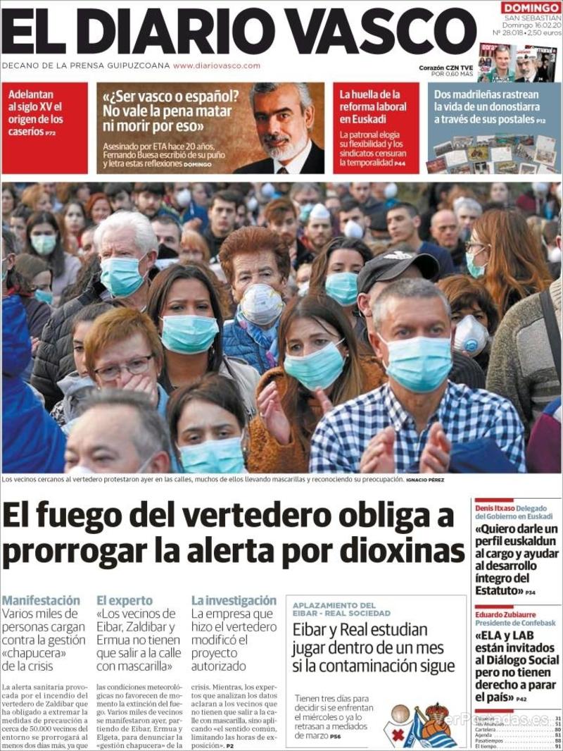 Portada El Diario Vasco 2020-02-17