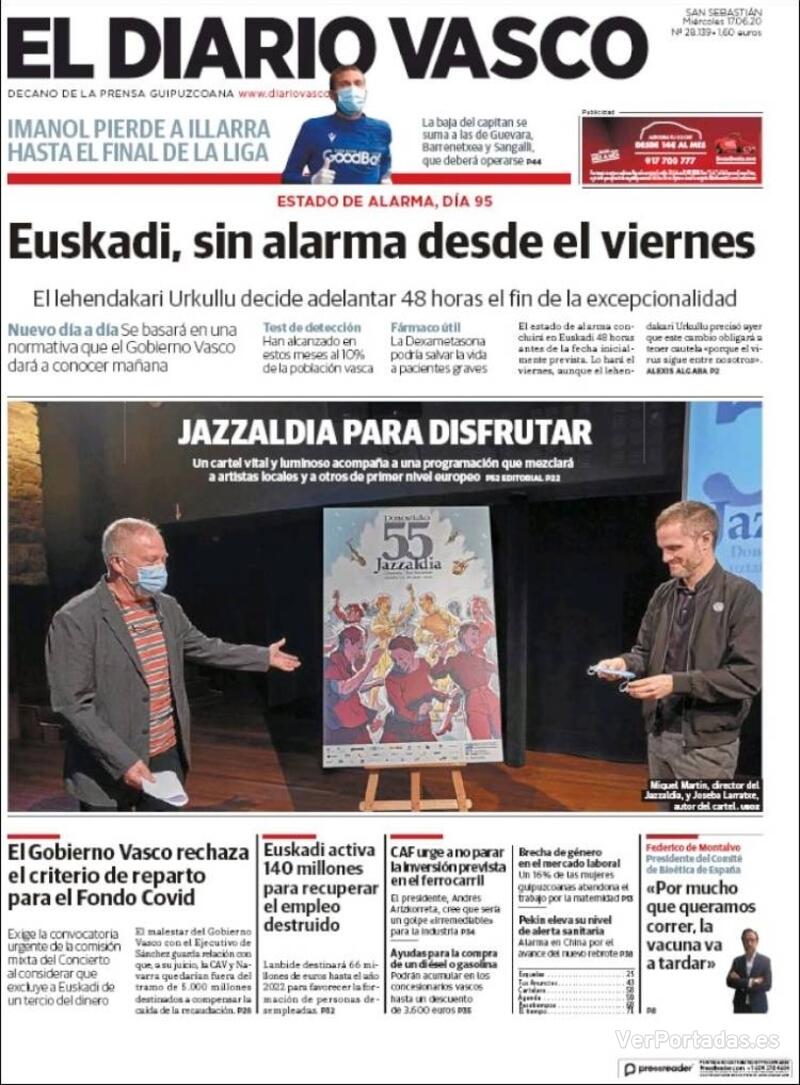 Portada El Diario Vasco 2020-06-18