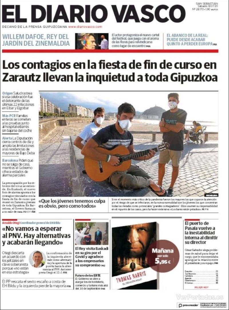Portada El Diario Vasco 2020-07-19
